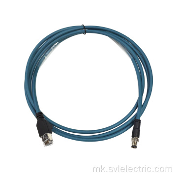 M8 до RJ45 4-пински мачка 5E Ethernet кабел